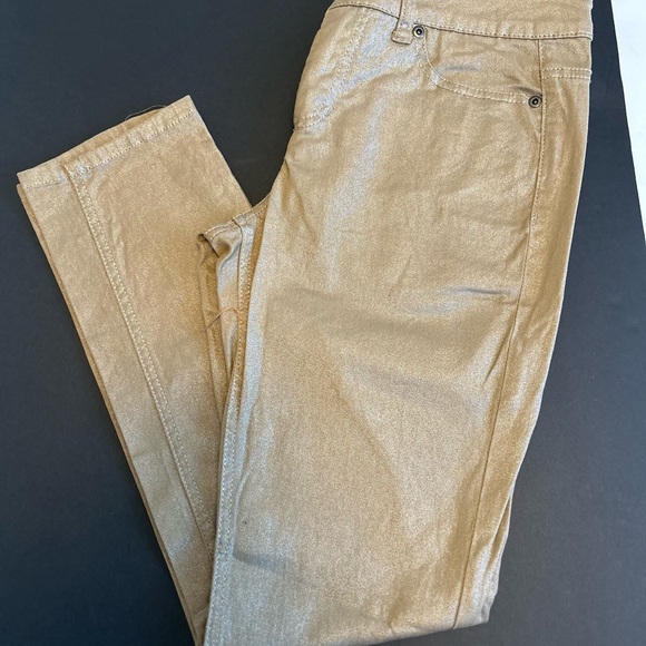 Liverpool Coated shiny skinny jeans , dark khaki, 4P - Picture 2 of 7